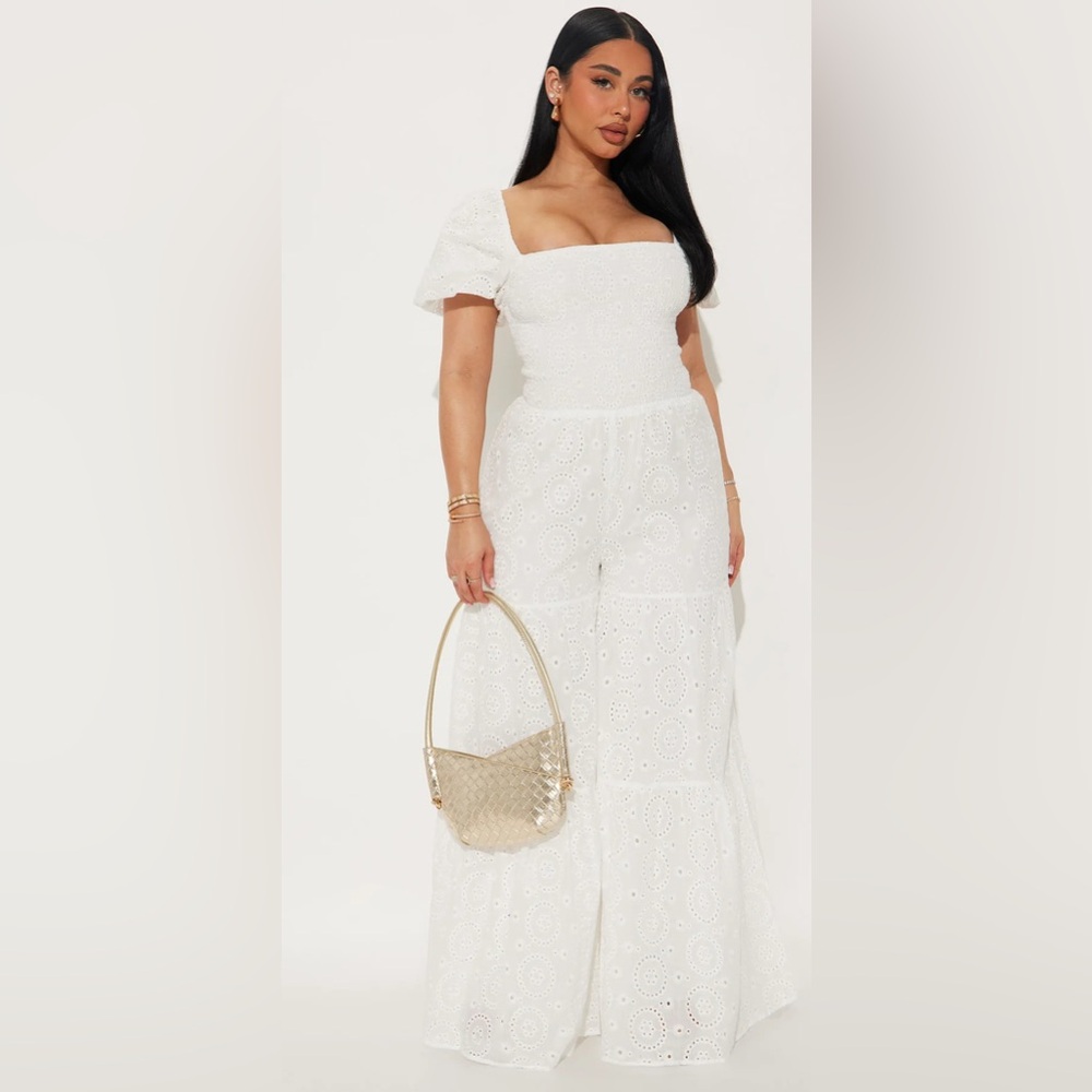 Fashion Nova White Lace Jumpsuit
